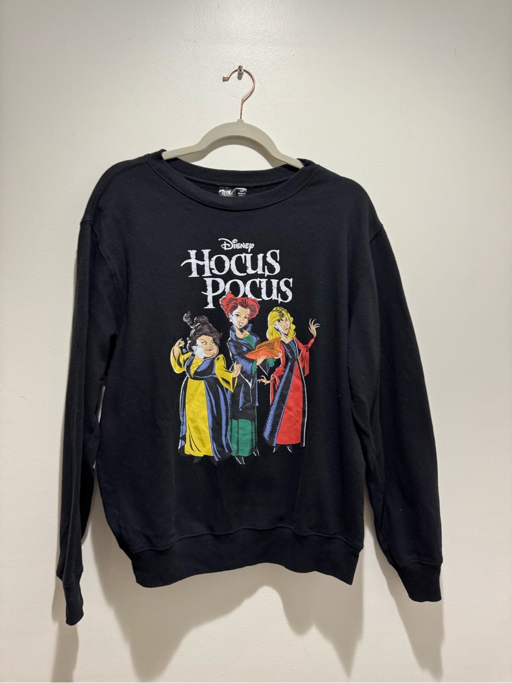 Disney Hocus Pocus Sanderson Sisters Black Sweatshirt Size Large